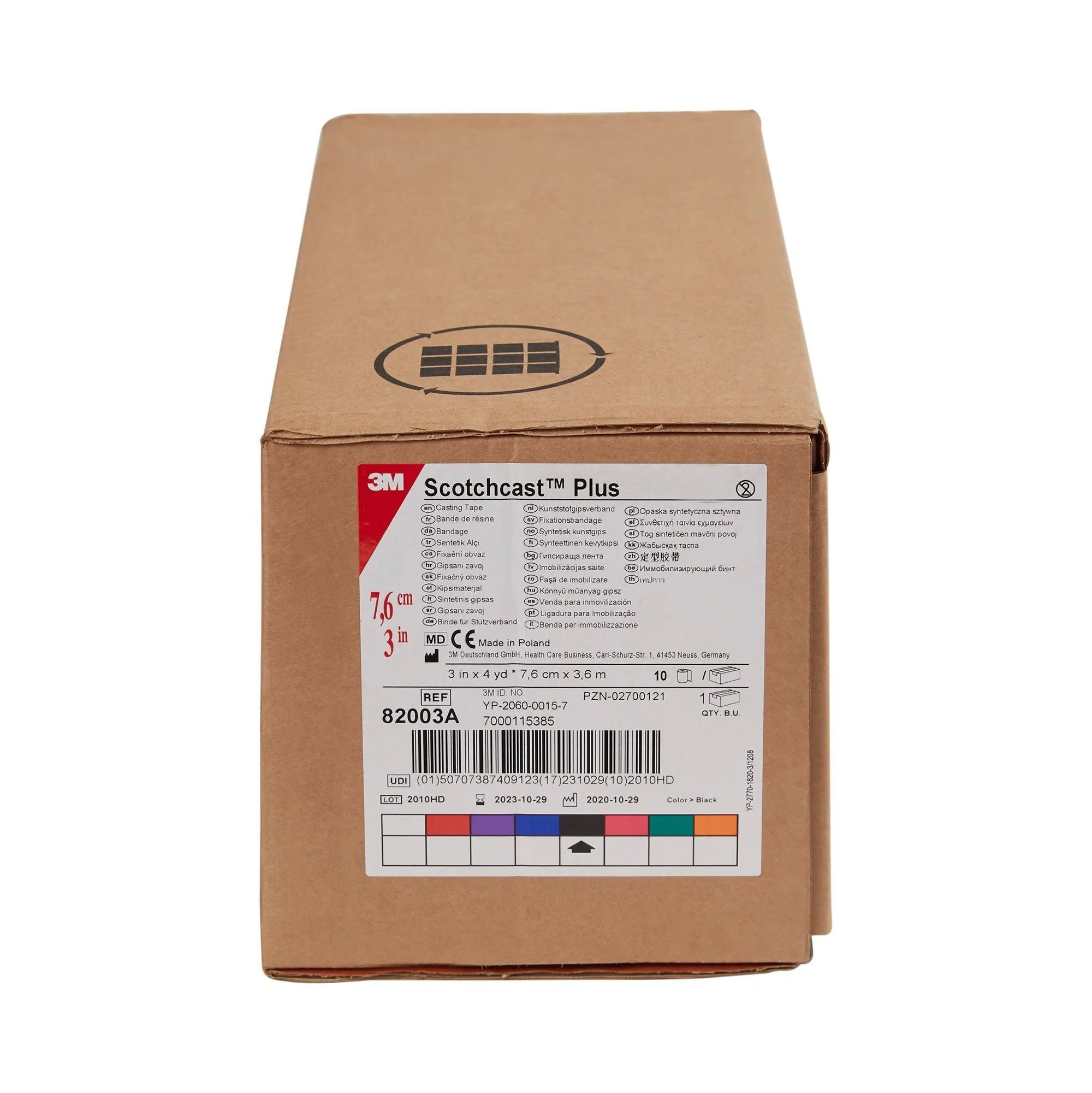 3M™ Scotchcast™ Plus Black Cast Tape, 3 Inch x 4 Yard, 1 Box of 10