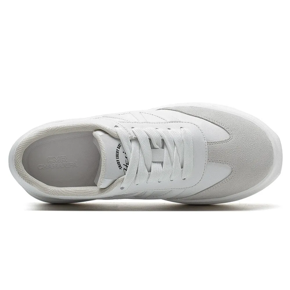 7 CM / 2.76 Inches CMR CHAMARIPA Elevator Sneakers for Women - Casual White Wedge Sneakers