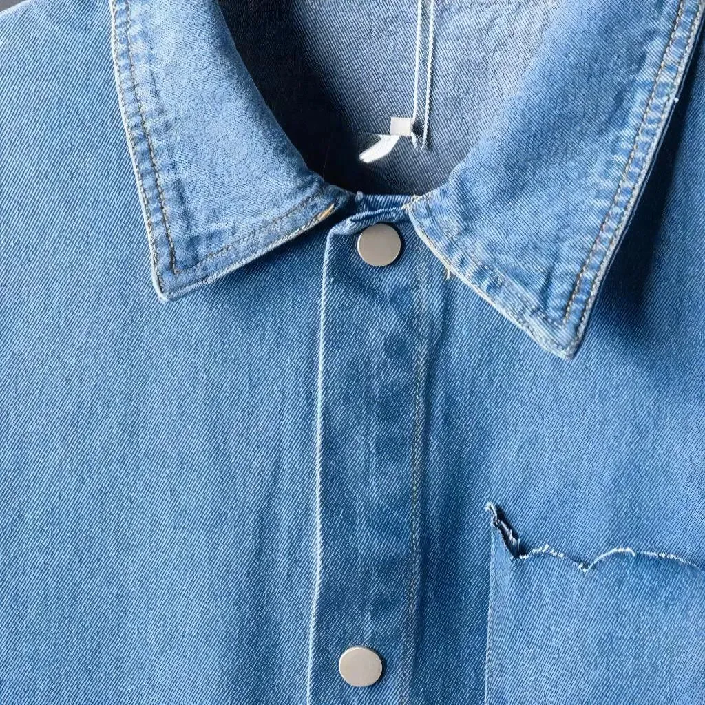 90s light-wash men's denim jumpsuit