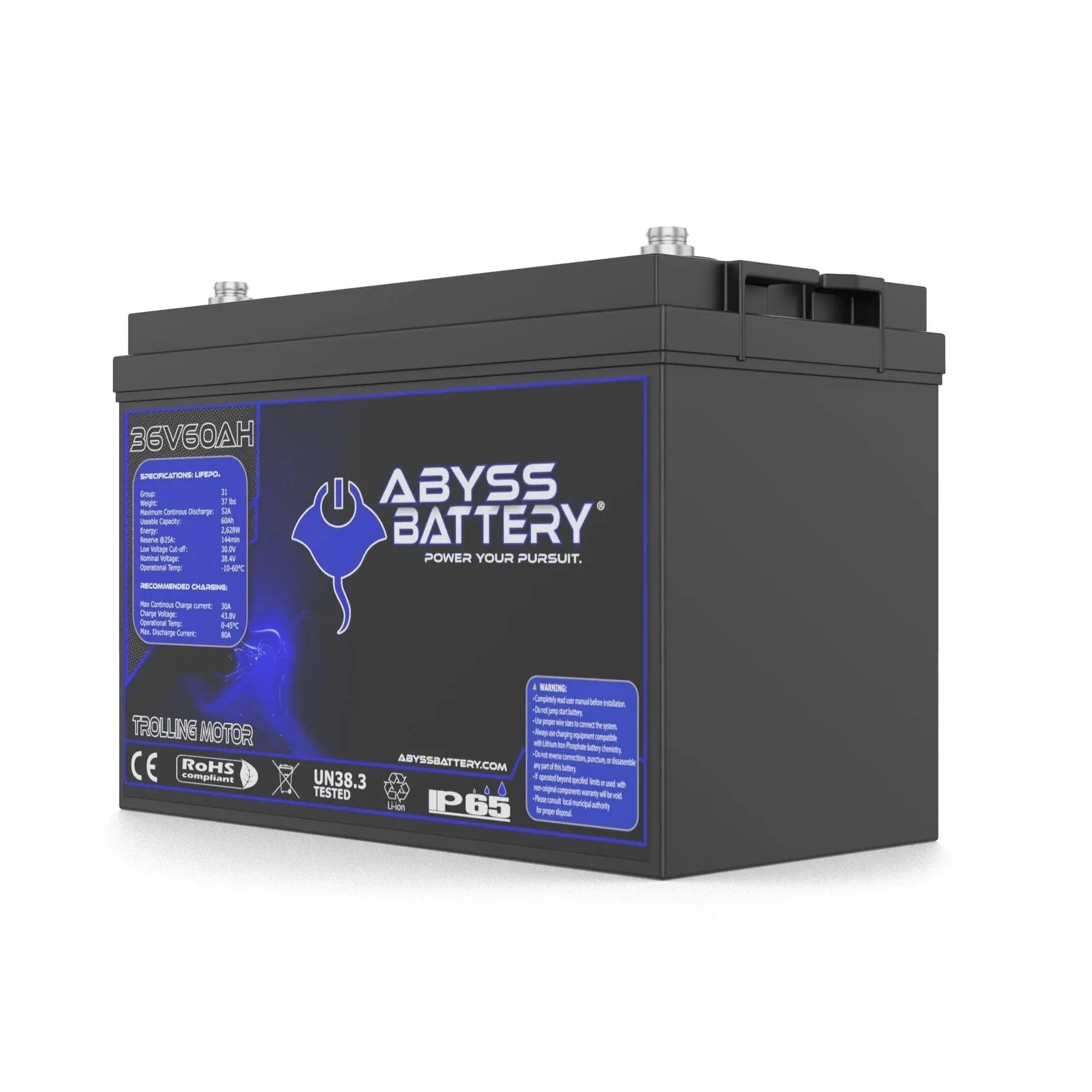 Abyss® 36V 60Ah Lithium Trolling Motor Battery