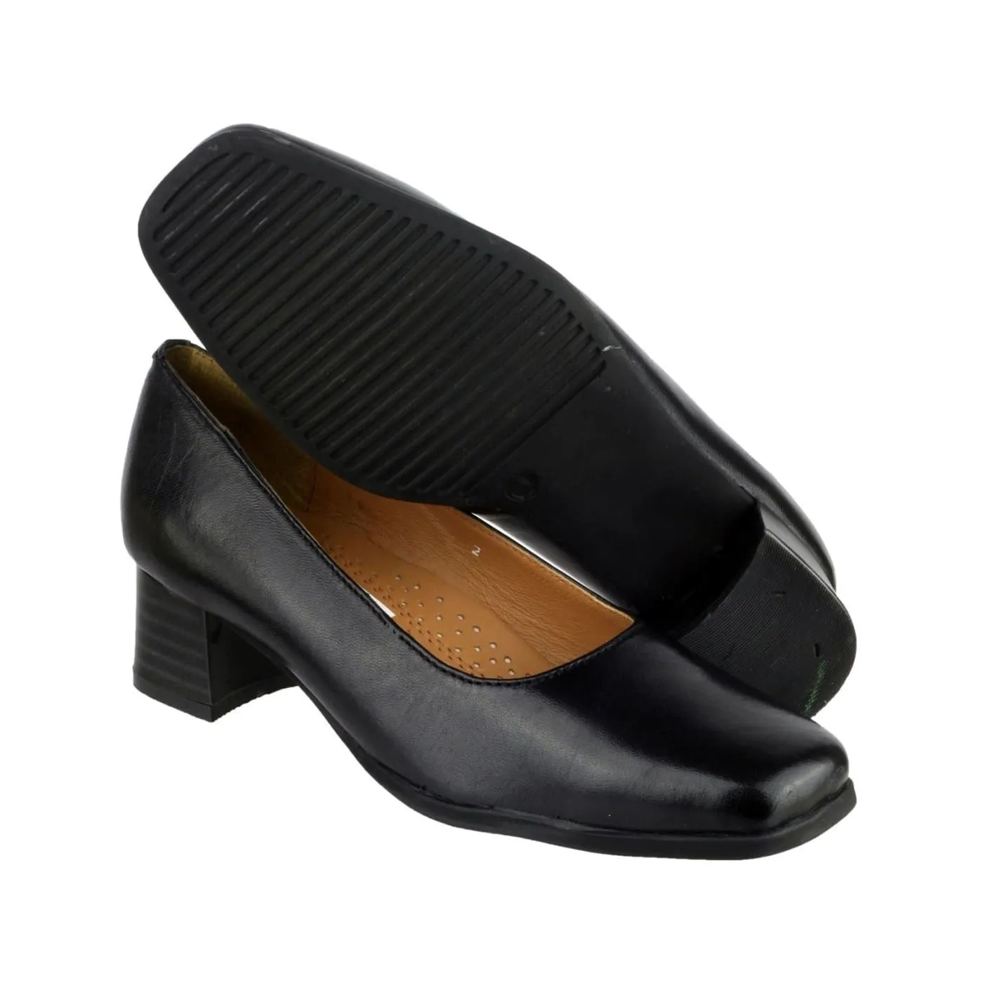 Amblers Walford Black Ladies Leather Shoes