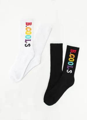 B.Bold 2 Pack Socks White/Black