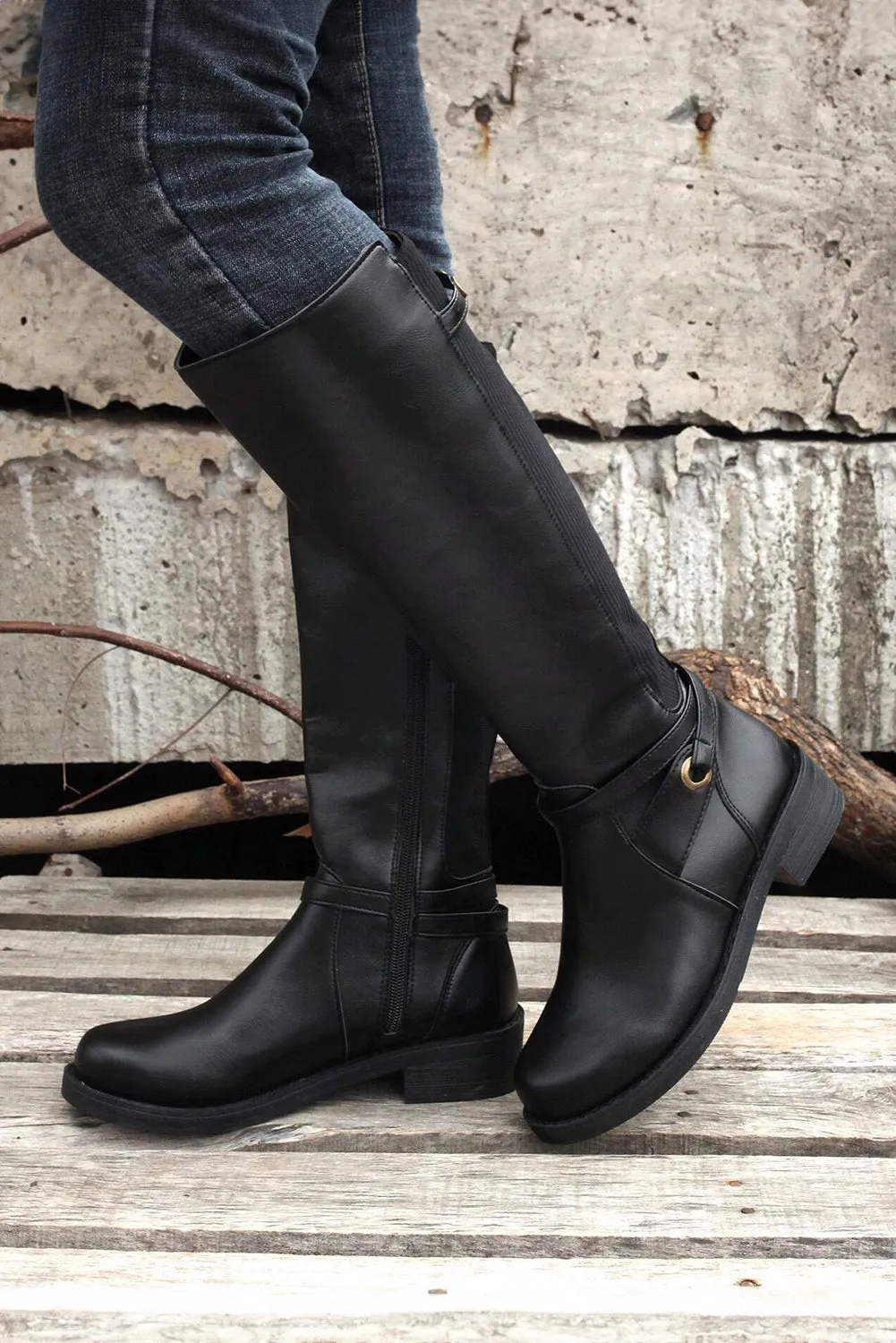 Black Knee High Boots