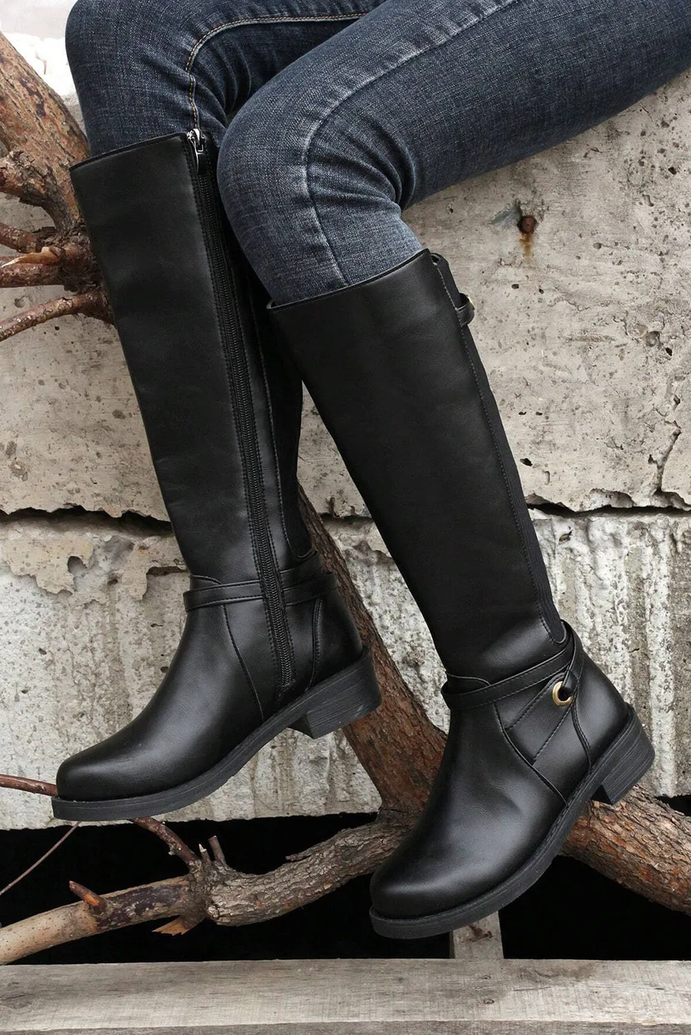 Black Knee High Boots