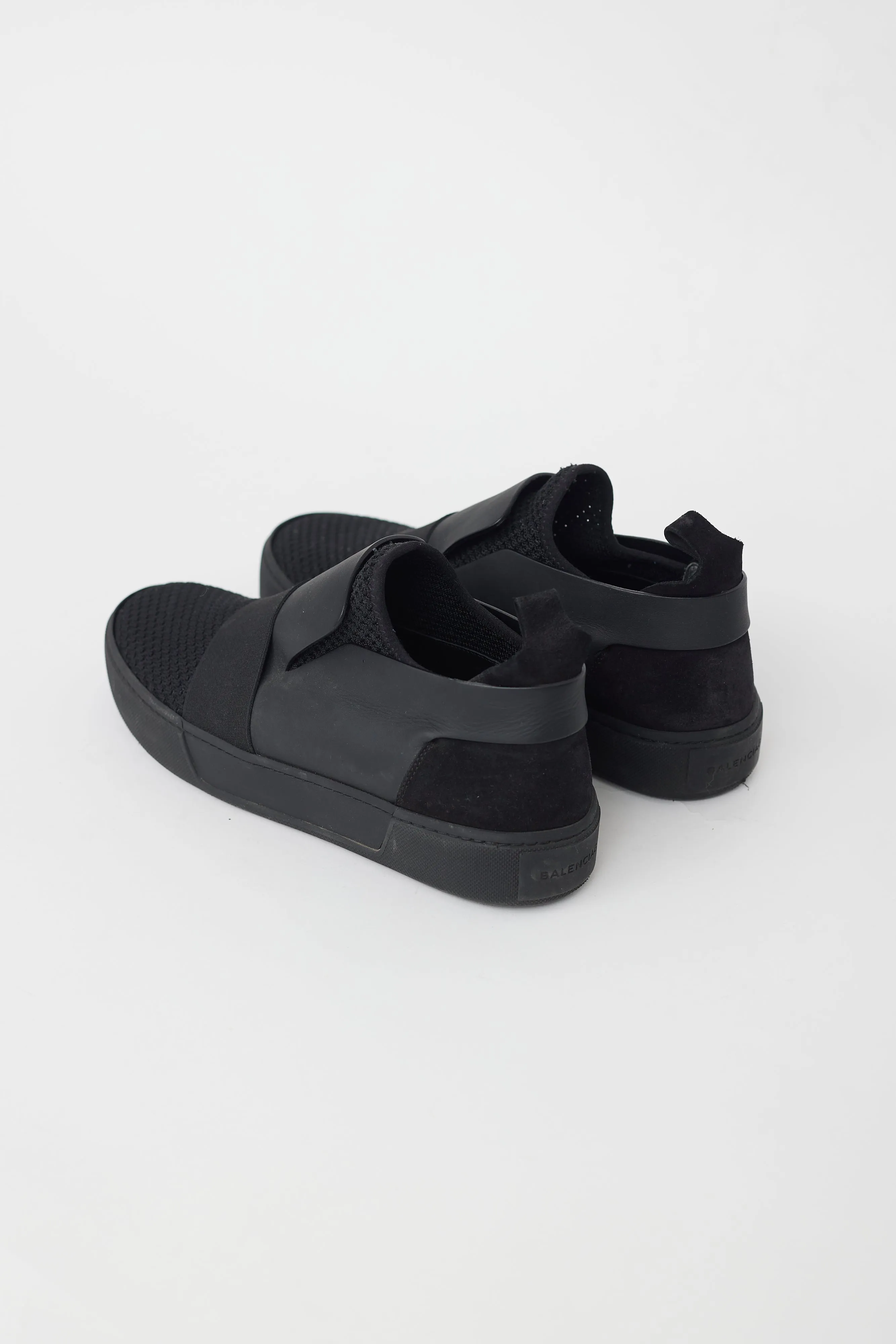 Black Leather & Mesh Low Sneaker