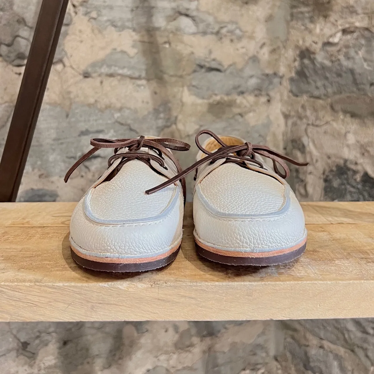Brunello Cucinelli Ivory Leather Boat Shoes