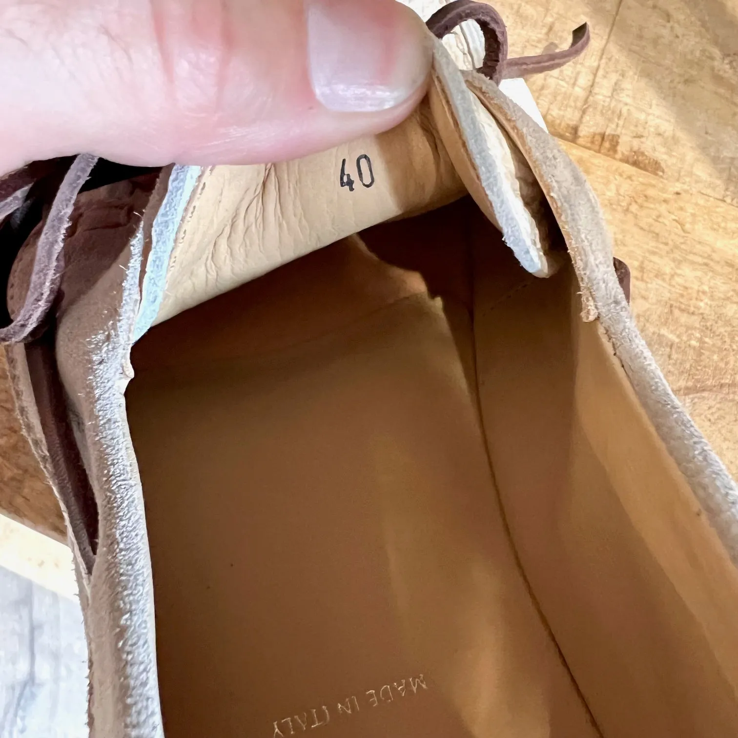 Brunello Cucinelli Ivory Leather Boat Shoes