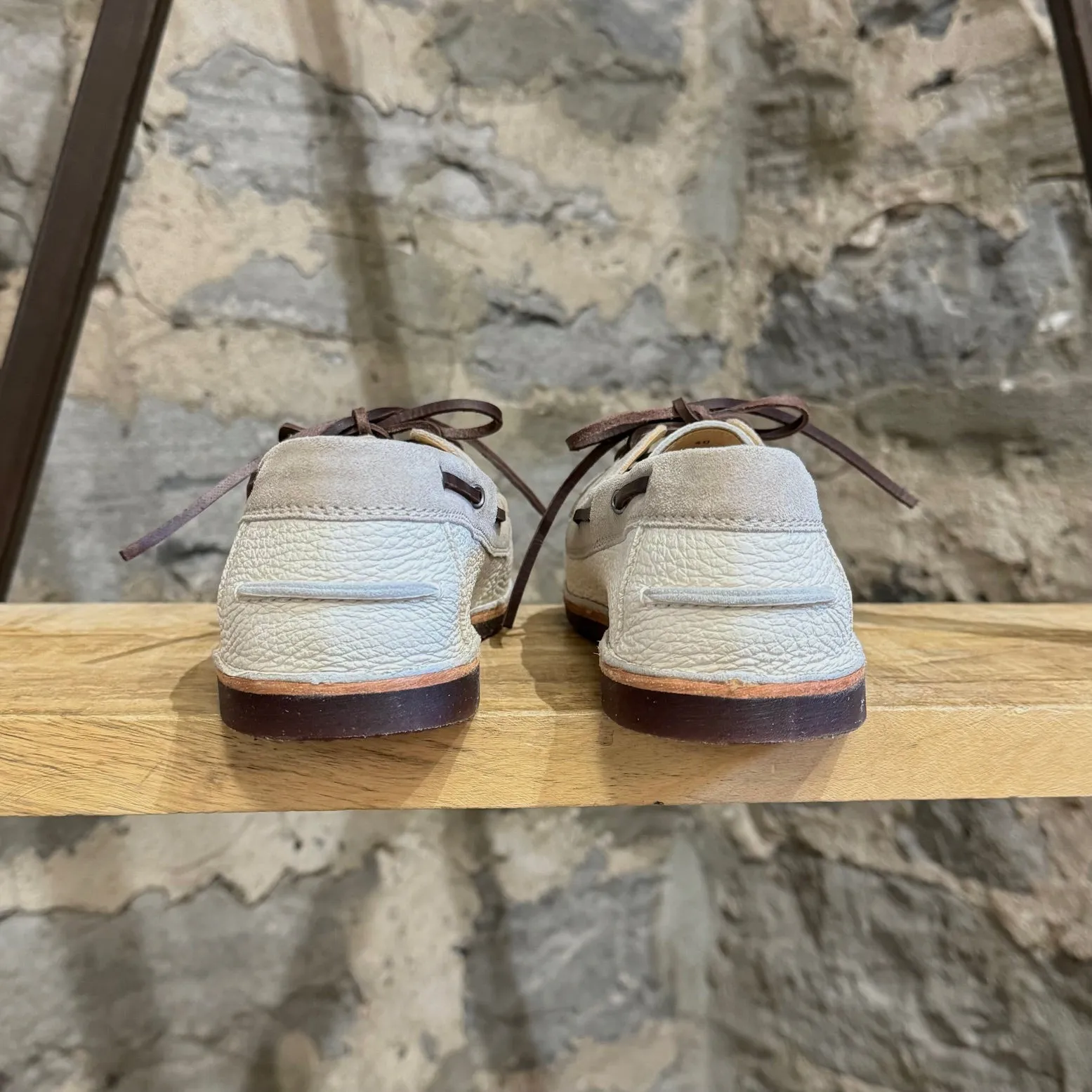 Brunello Cucinelli Ivory Leather Boat Shoes