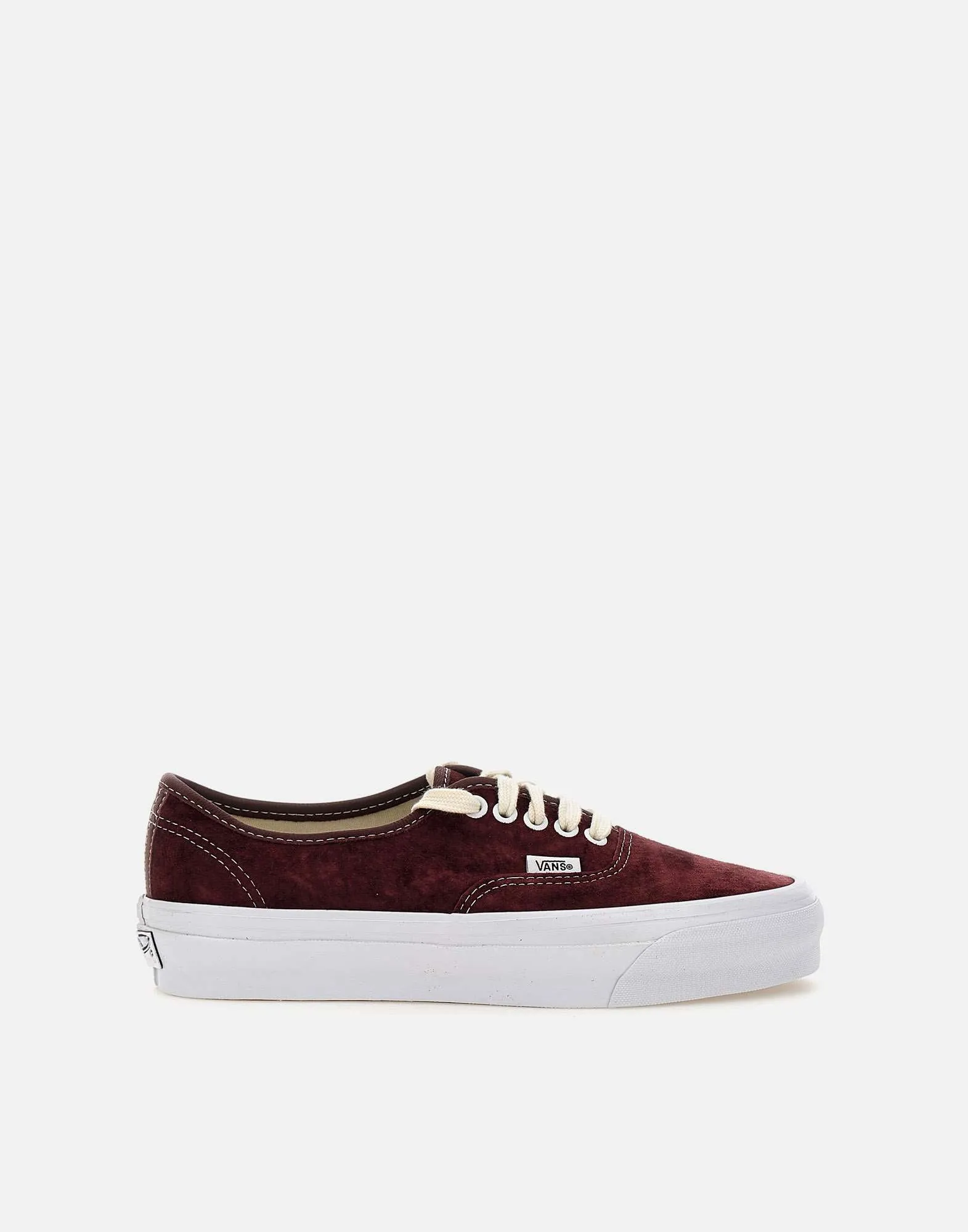 Burgundy Suede Sneakers with White Laces