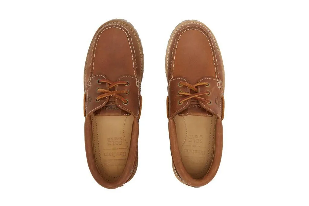 Chatham Women's Sperrin Lady Leather Boat Shoes in Tan 3 to 9