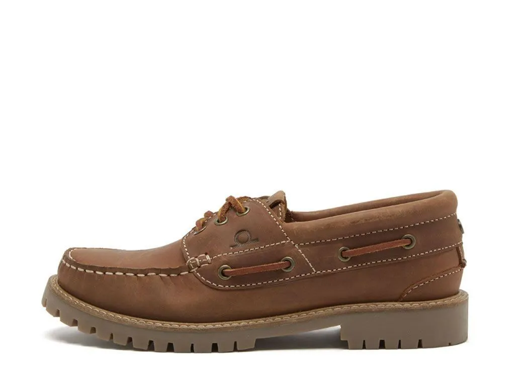 Chatham Women's Sperrin Lady Leather Boat Shoes in Tan 3 to 9