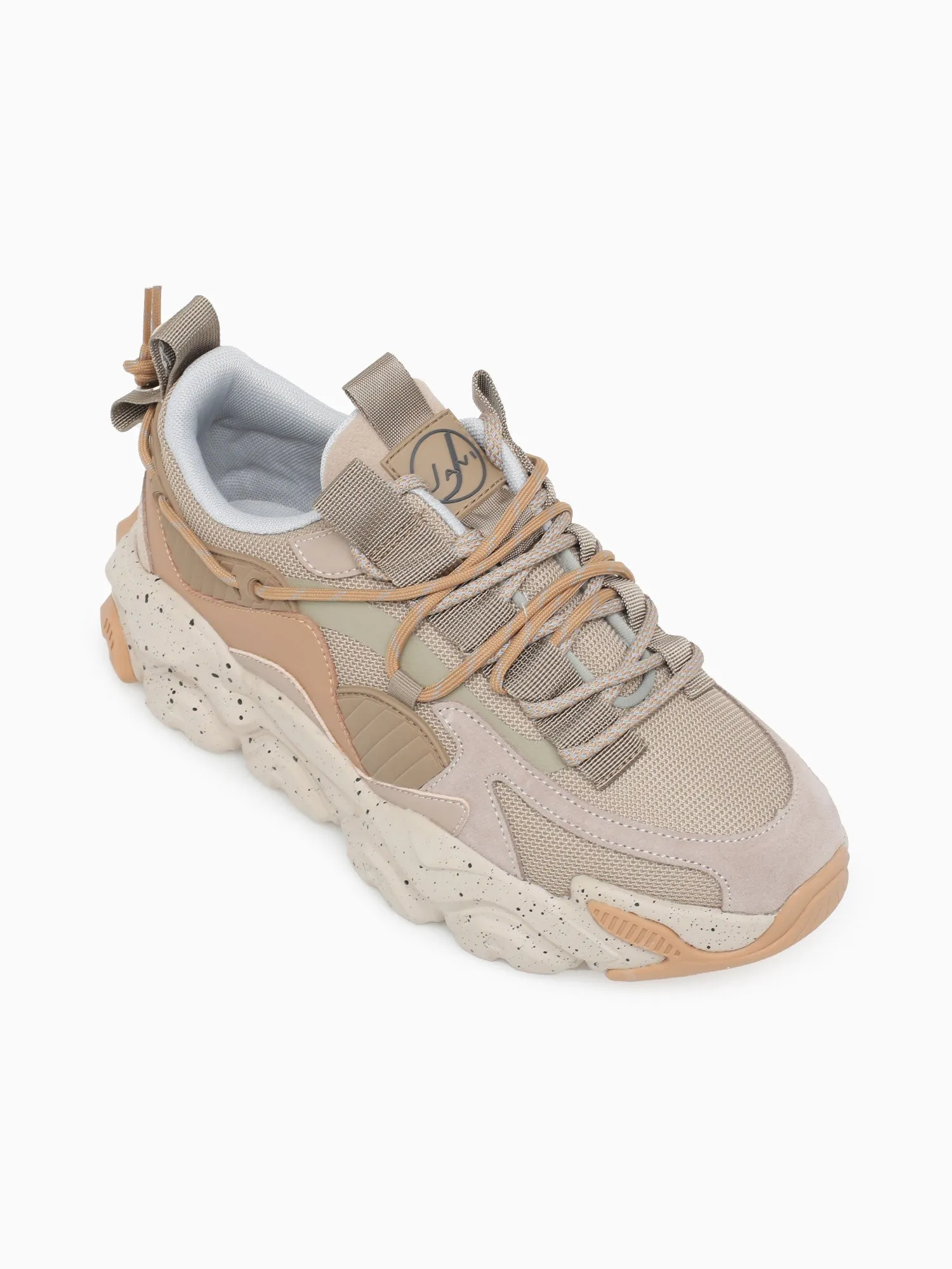 Cited Beige Suede Mesh