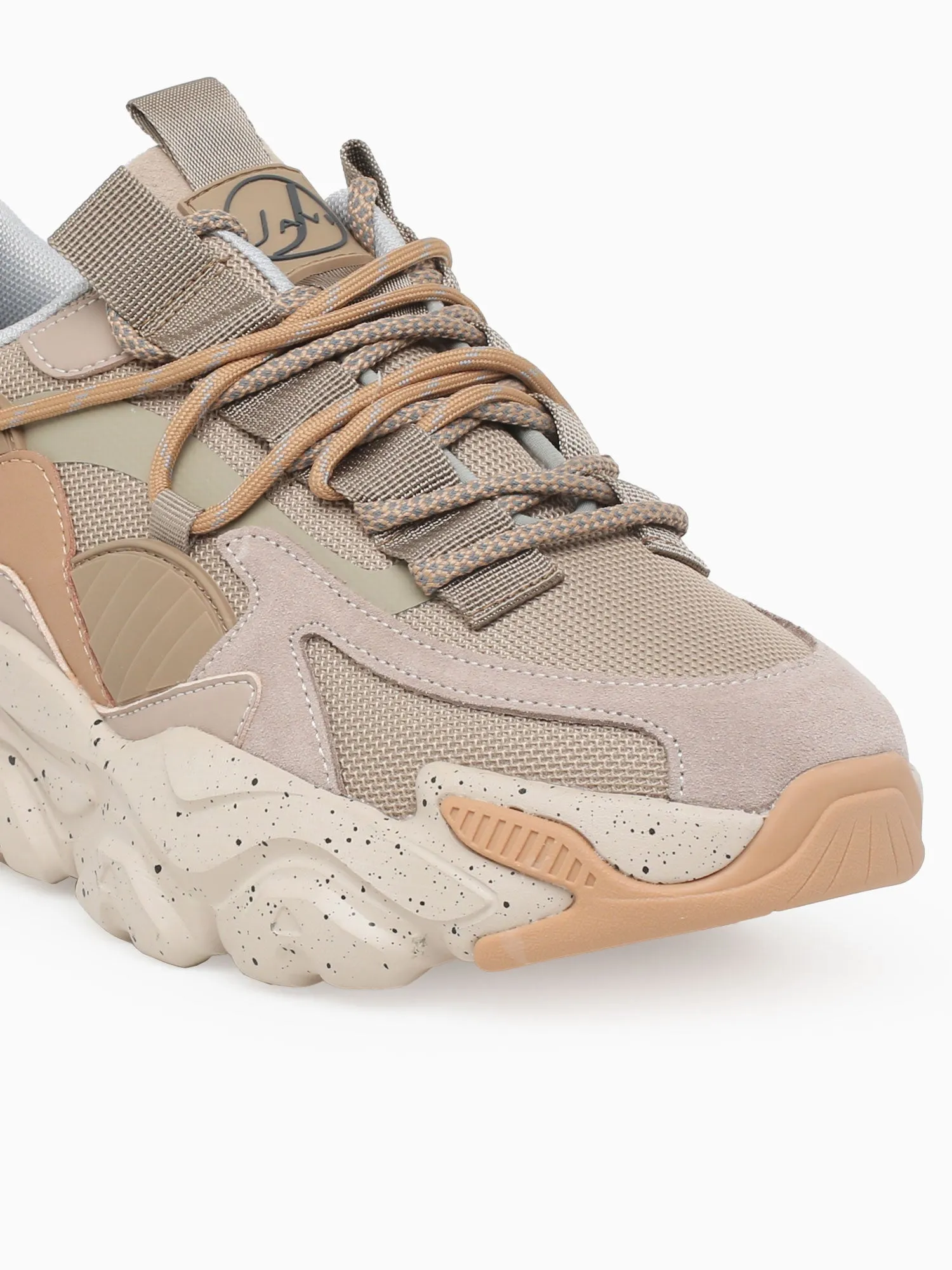 Cited Beige Suede Mesh