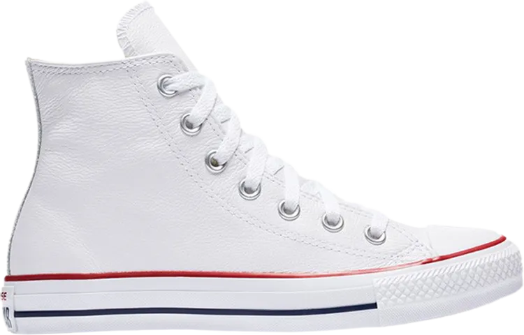 Converse Chuck Taylor All Star Leather Hi White Sneakers, white