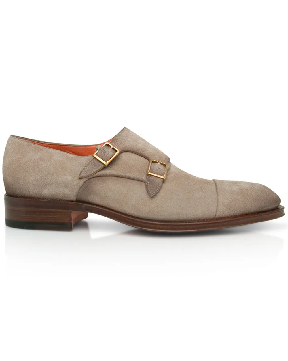 Divot Double Monk Strap Loafer in Light Brown