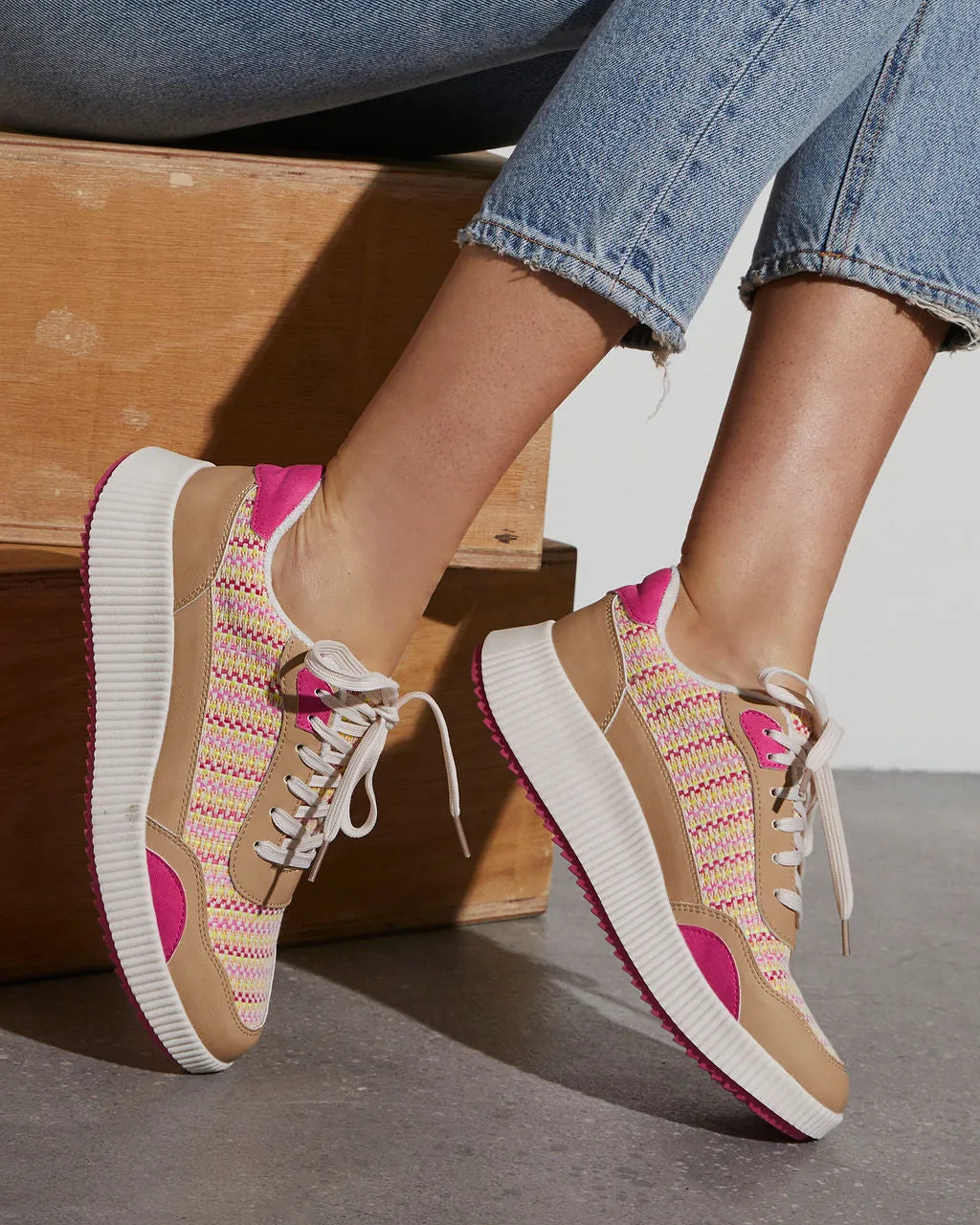 Elevation Woven Platform Sneakers
