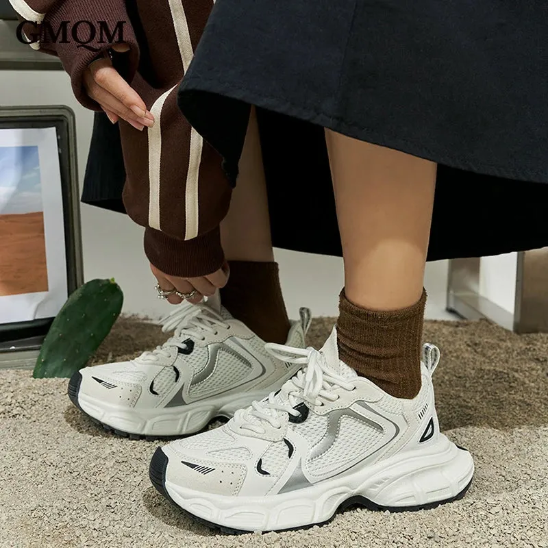 GMQM New 2023 Fashion Casual Platform Women's Sneakers Breathable Running  Sport Shoes Lace-up Tenis Vulcanize Shoes Footwear