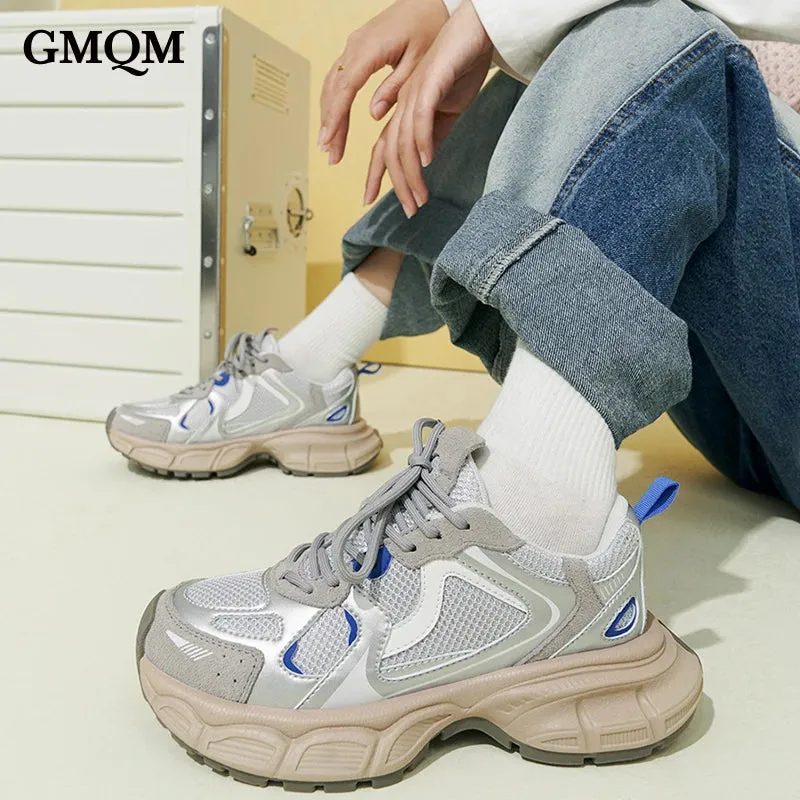 GMQM New 2023 Fashion Casual Platform Women's Sneakers Breathable Running  Sport Shoes Lace-up Tenis Vulcanize Shoes Footwear