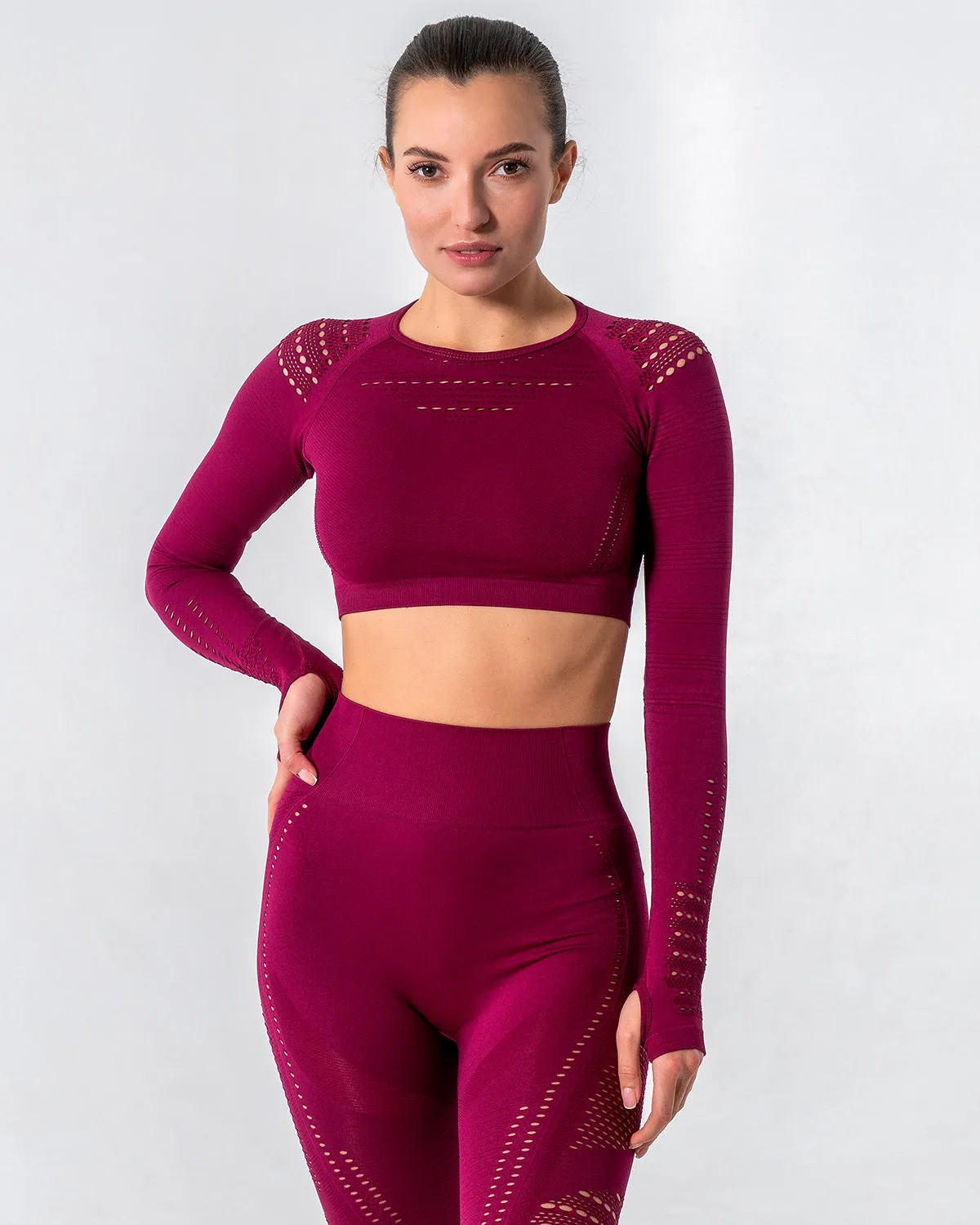 Gracey Hollow Out Long Sleeve - Red
