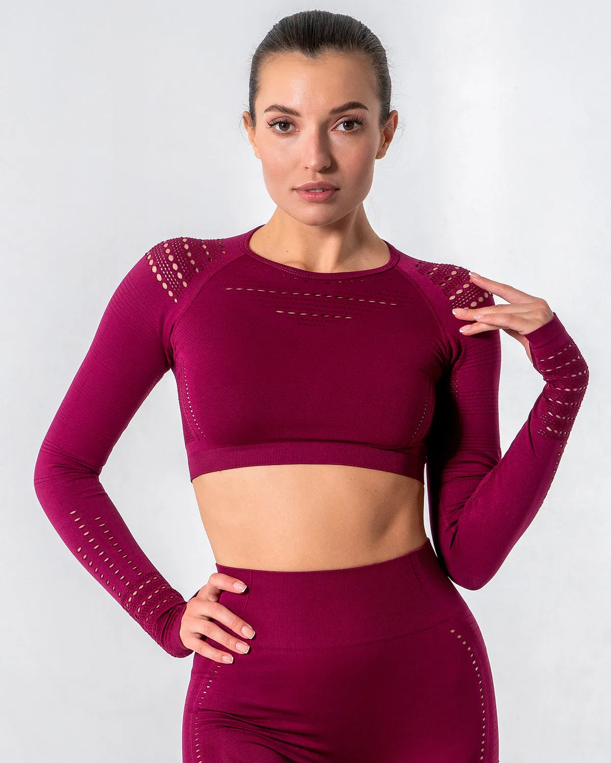 Gracey Hollow Out Long Sleeve - Red