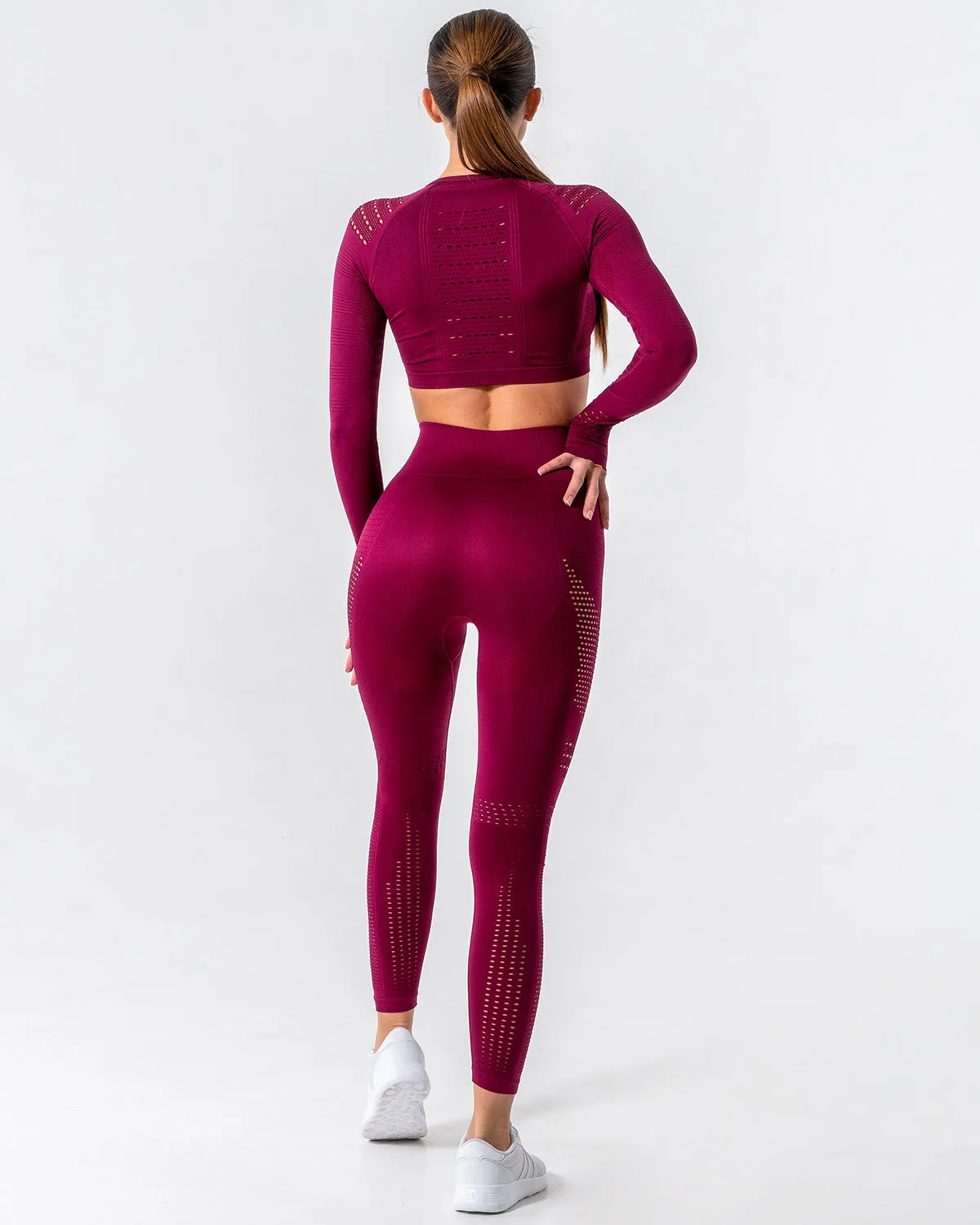 Gracey Hollow Out Long Sleeve - Red