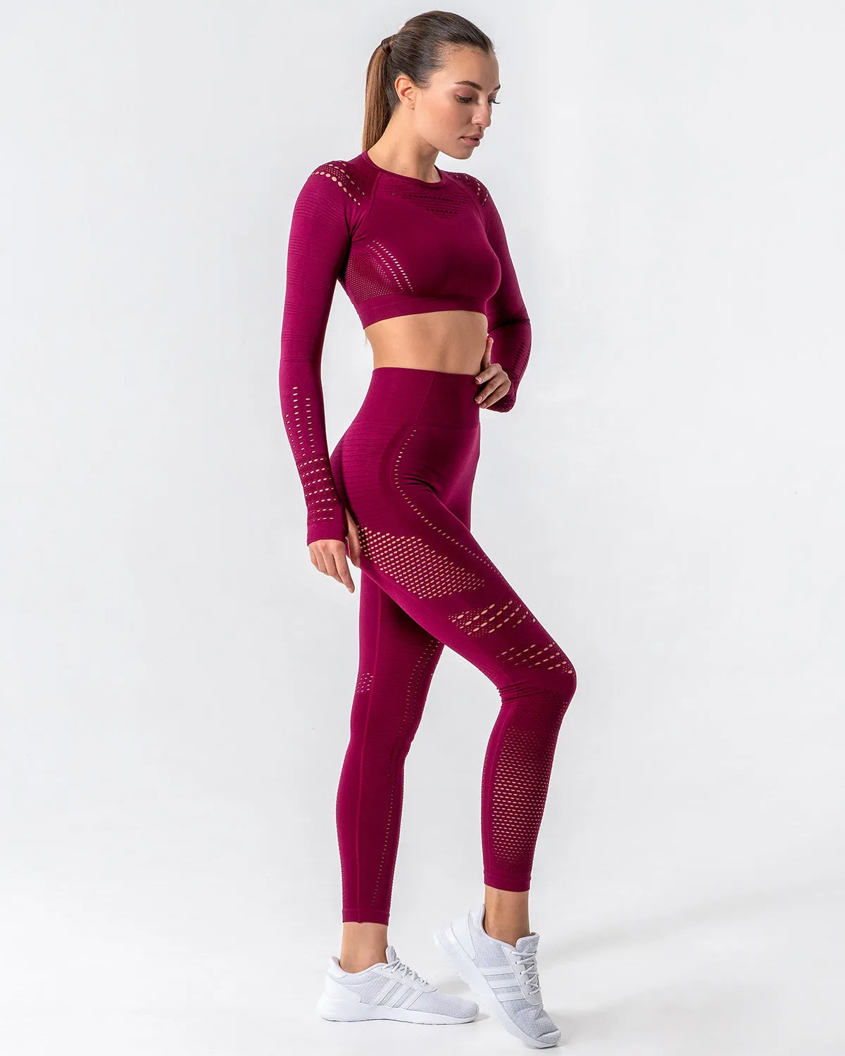 Gracey Hollow Out Long Sleeve - Red