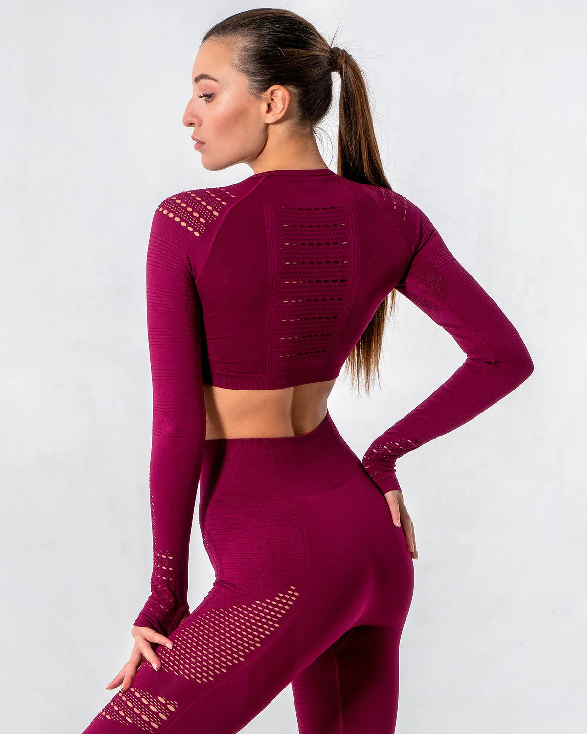Gracey Hollow Out Long Sleeve - Red