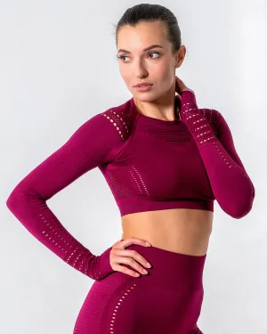 Gracey Hollow Out Long Sleeve - Red