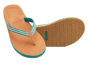 Hari Mari Women's Fields Puebla Jade Size 8 Memory Foam Flip Flops