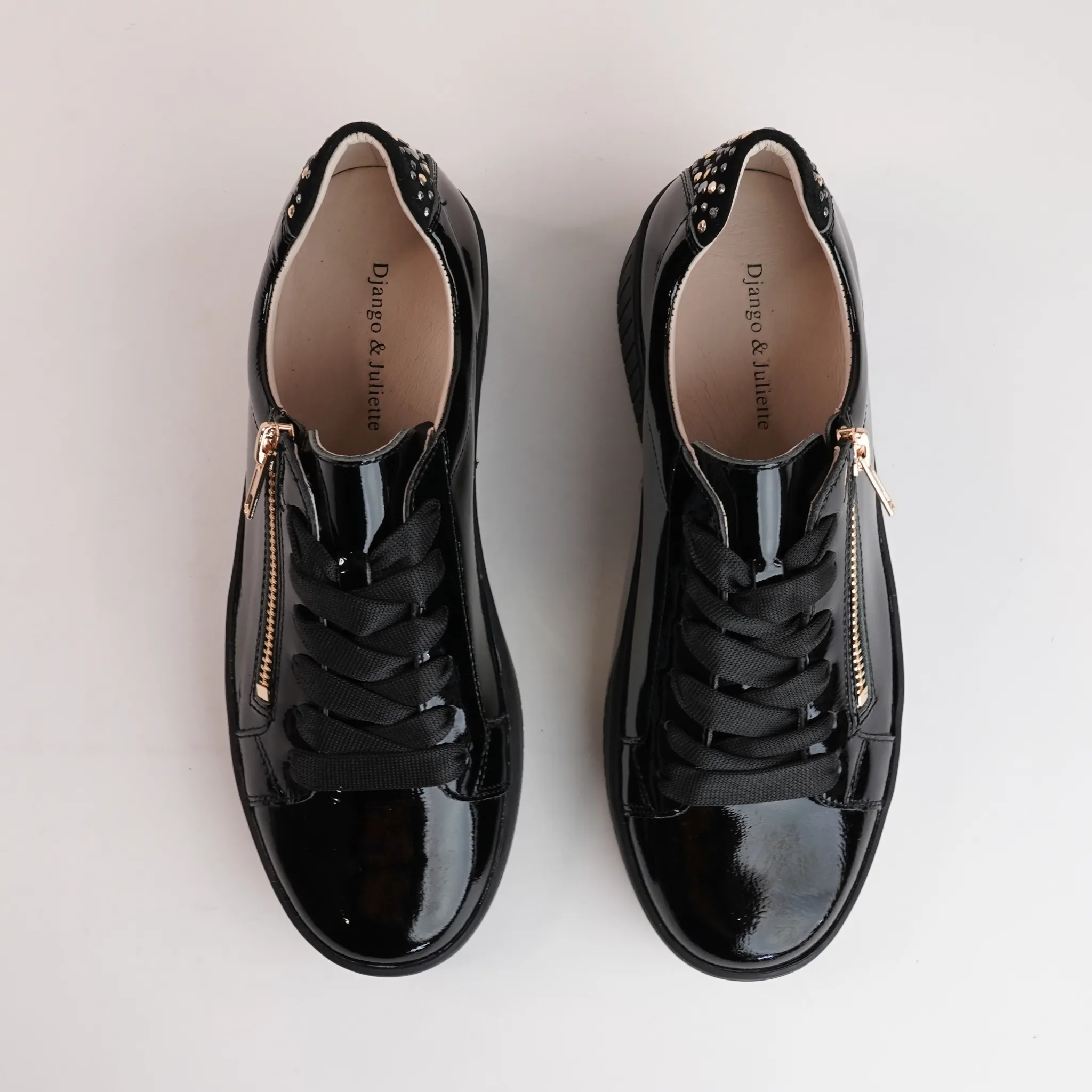 Kees Black Patent Leather Sneakers