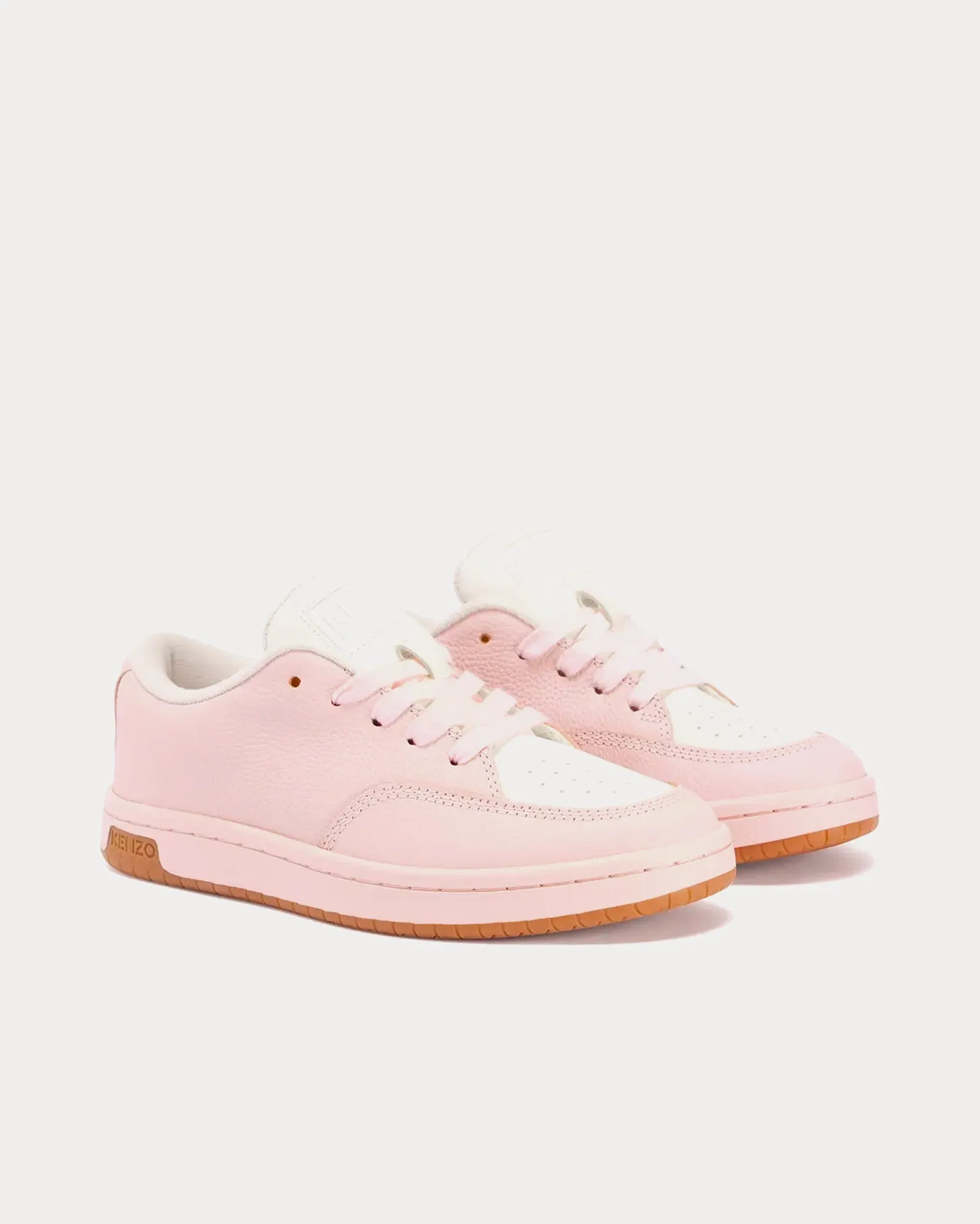 Kenzo-Dome Leather Faded Pink Low Top Sneakers