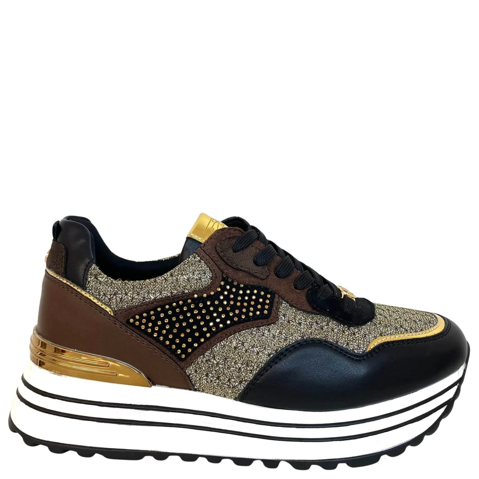 Lloyd & Pryce 'For her' Neville Lace Up Sneakers - Chocolate Mix