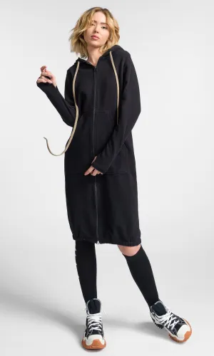 Long Hooded Zipper Sweatshirt
