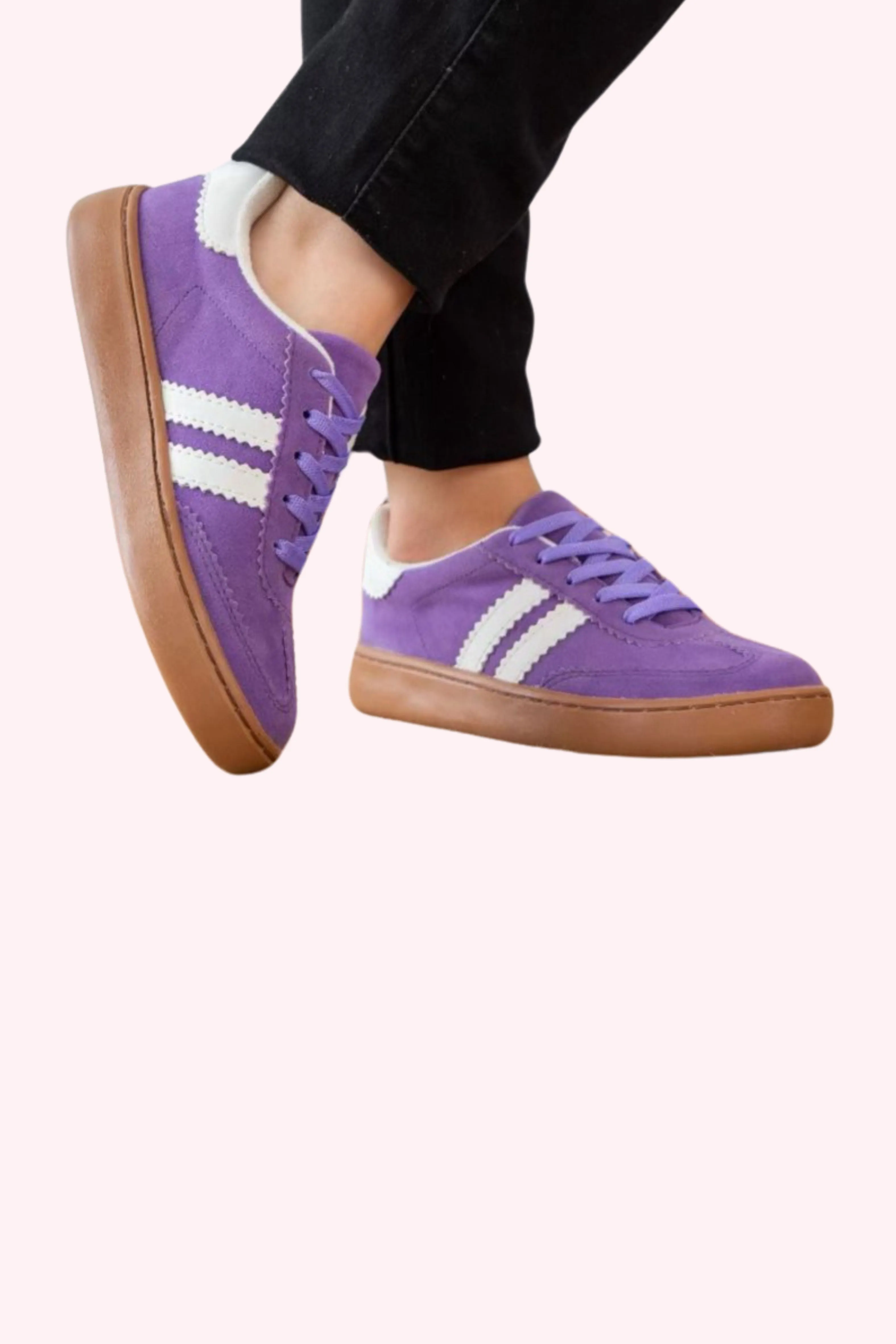 Maker's: Miel Stripe Sneakers - Purple