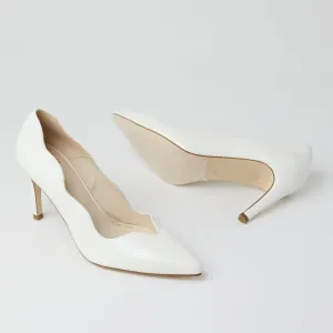 Marian Pearlised Ivory Leather High Heel Court Shoes