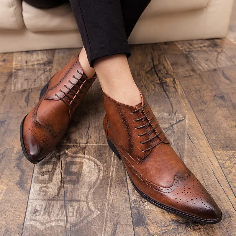 Men's fashionable patterned Martin boots Shoes