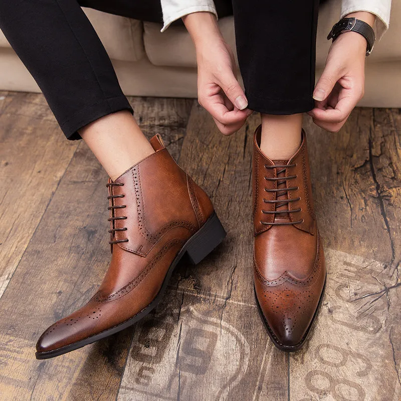 Men's fashionable patterned Martin boots Shoes