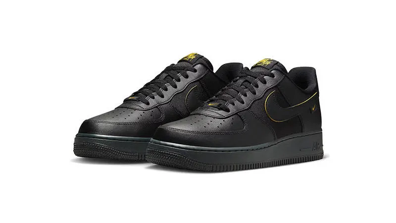 NIKE AIR FORCE 1 LOW '07 BALLISTIC MESH BLACK UNIVERSITY GOLD