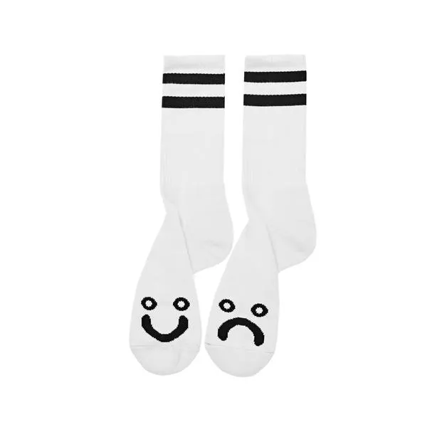 Polar Skate Co - Happy Sad Socks - White