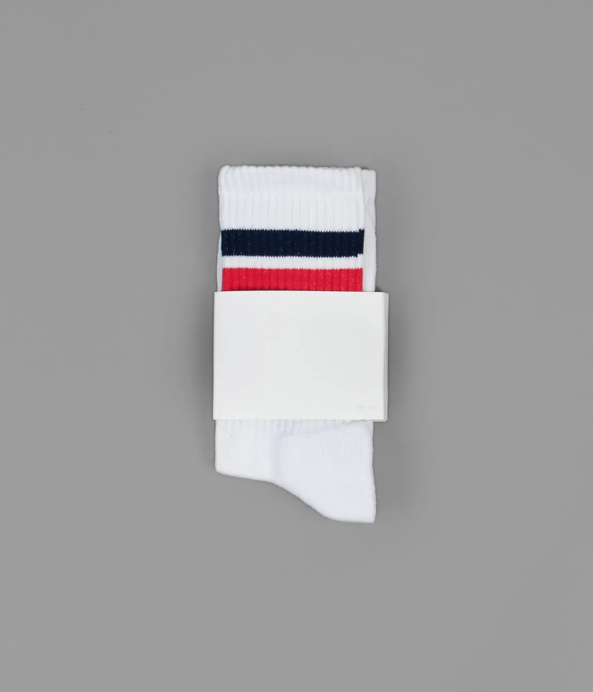 Polar Stripe Socks - White / Navy - Red