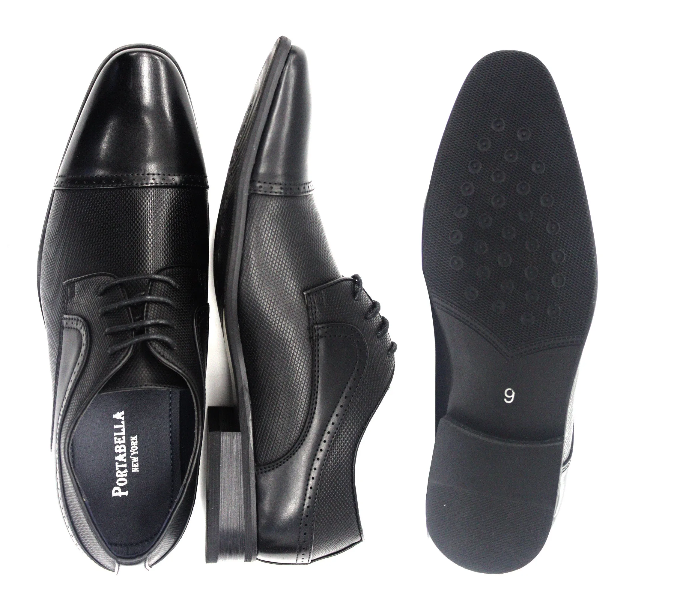 Portabella,CAP TOE-LACE UP-SHOES-5625-BLACK
