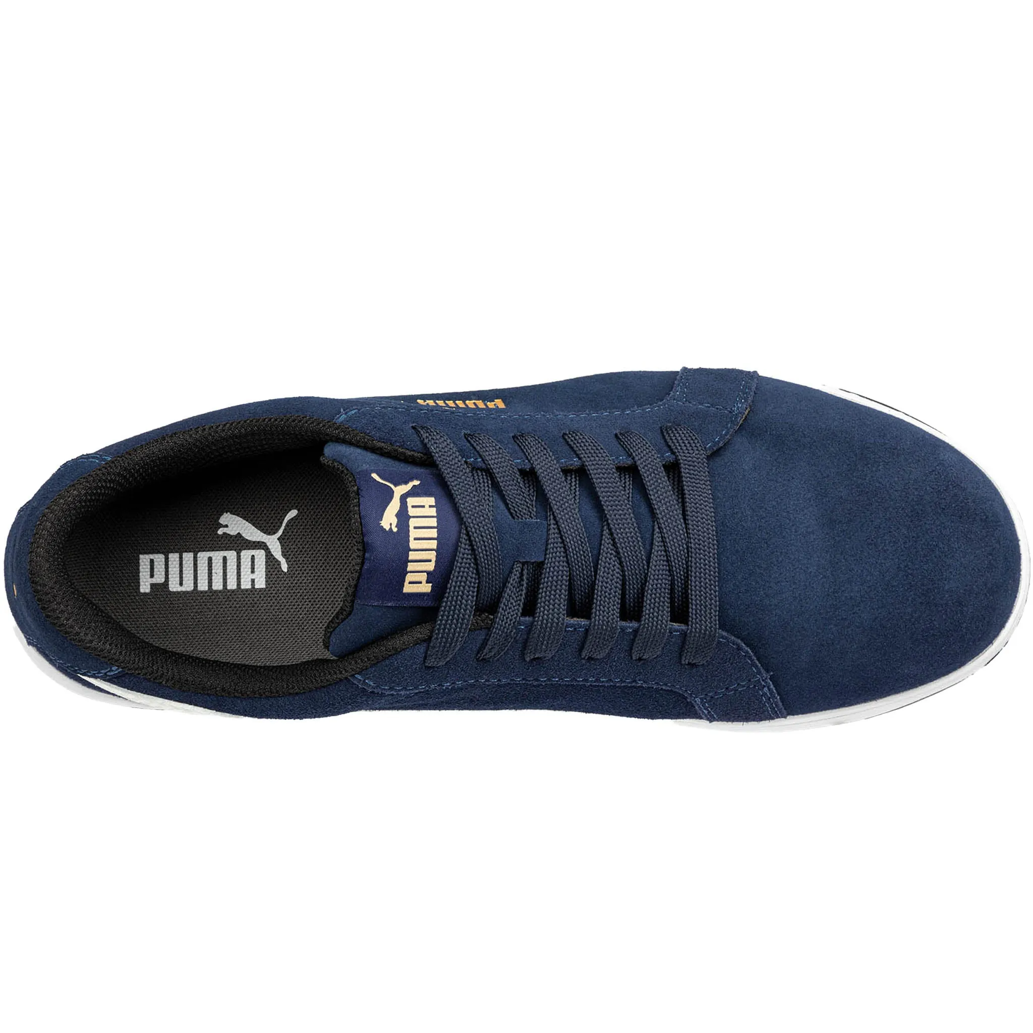 Puma Men's 640025 Iconic Suede Low Navy Composite Safety Toe Metal Free Work Shoes