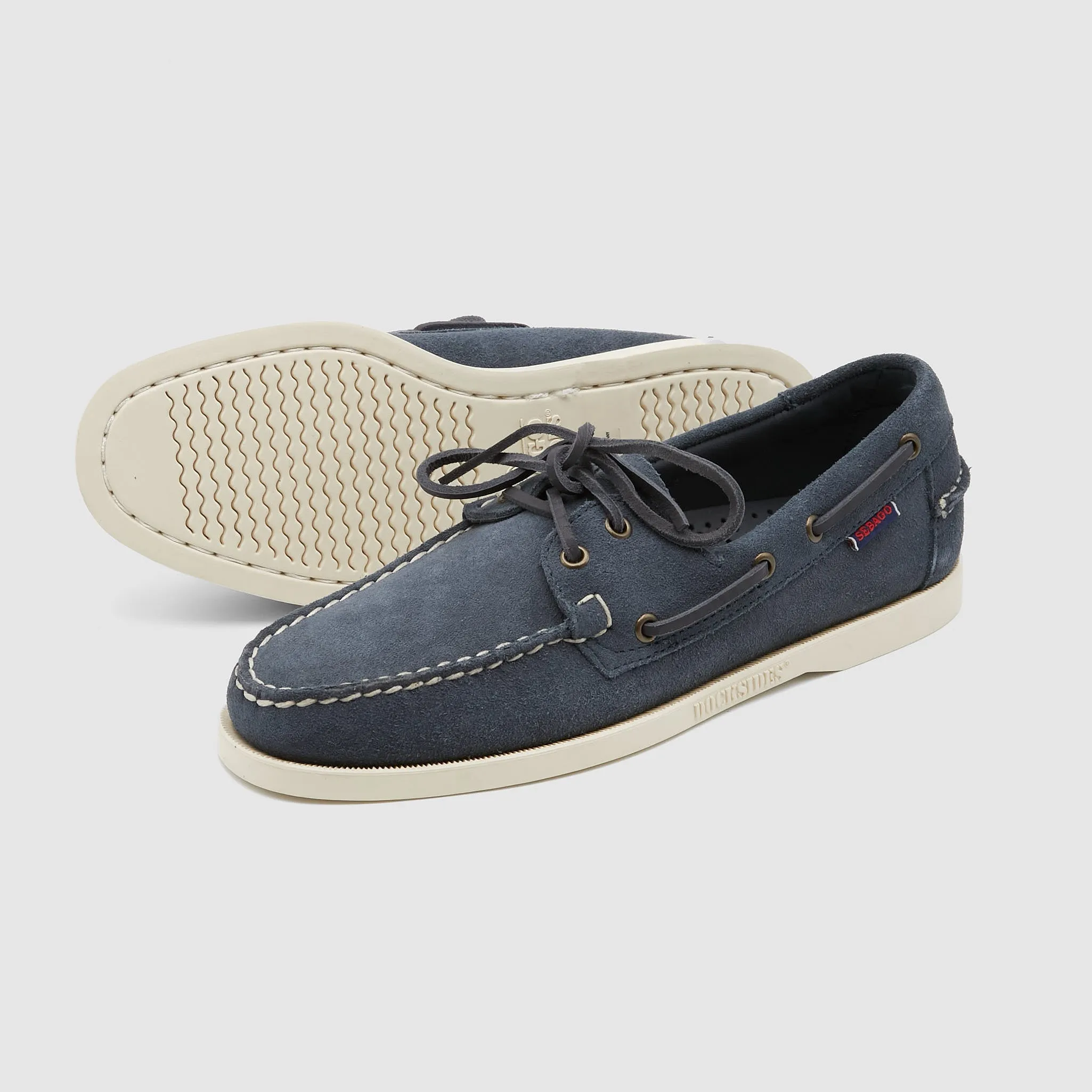 Sebago Navy Nubuck Leather Docksides Boat Shoes