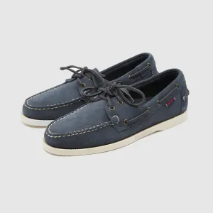 Sebago Navy Nubuck Leather Docksides Boat Shoes