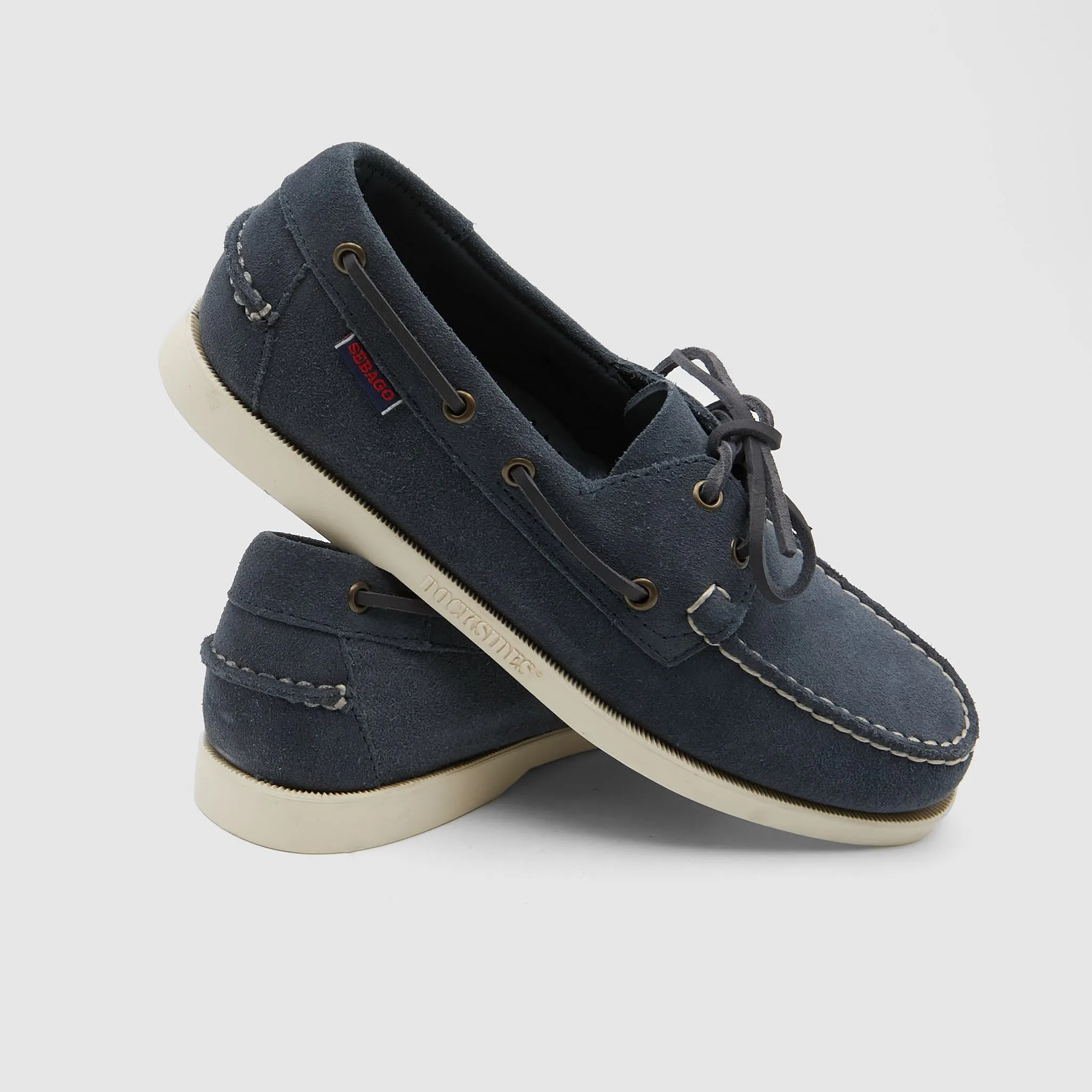Sebago Navy Nubuck Leather Docksides Boat Shoes