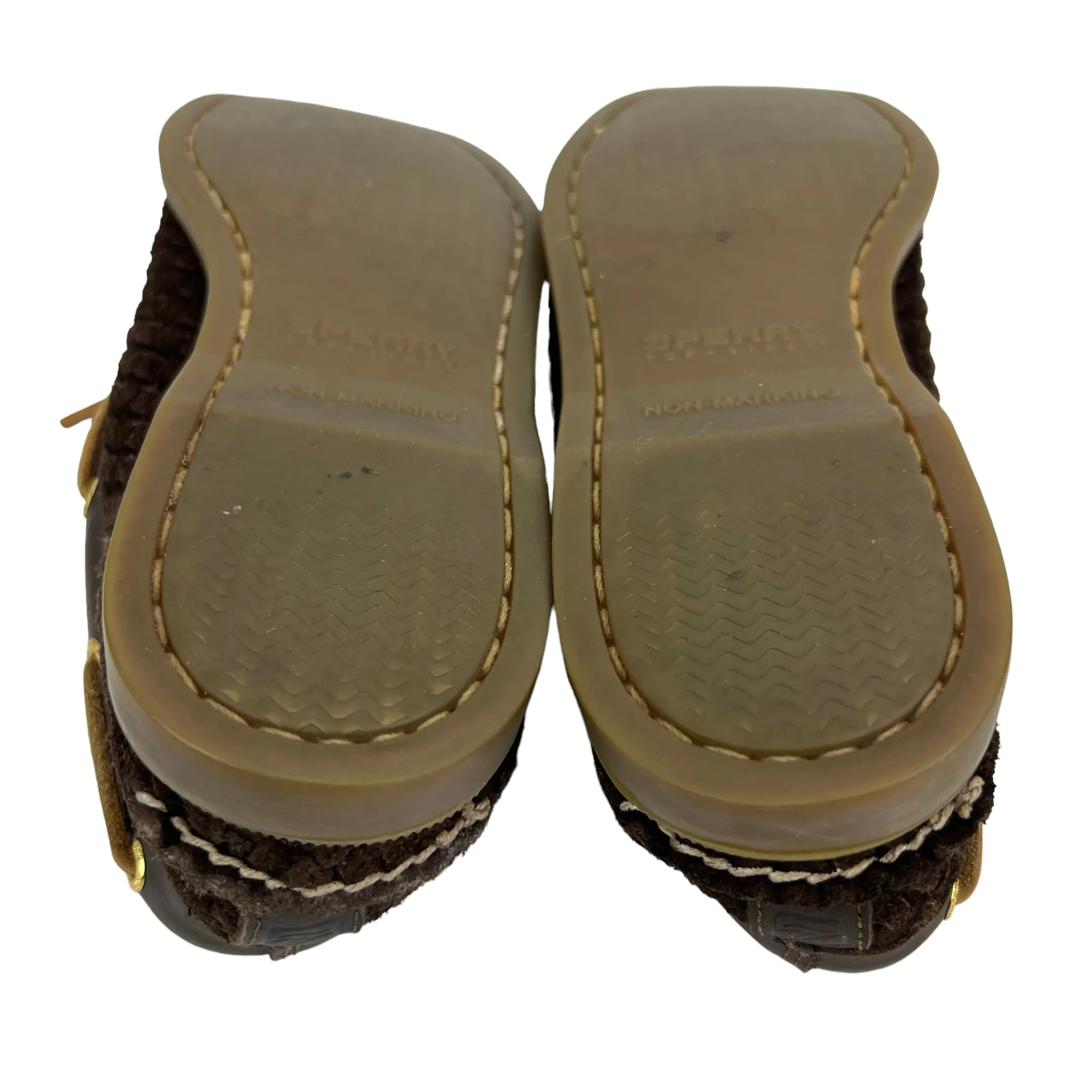 Sperry Top Sider Boat Shoes Loafers Woven Brown Suede Size 8