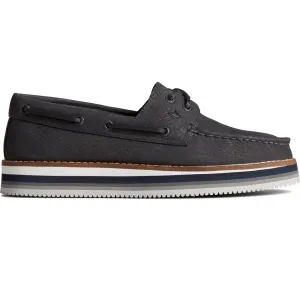 Sperry Womens Authentic Original Stacked Boat Shoes - Black