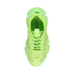 Steve Madden Possession Lime Fashion Lace Up Boyfriend Chunky Platform Sneakers