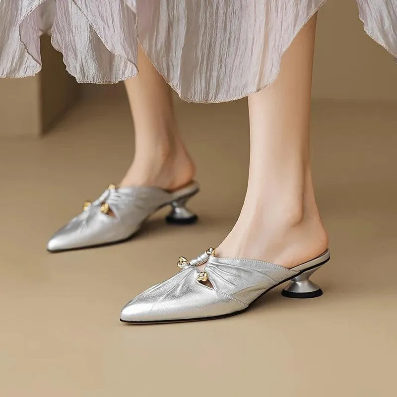 TSS69 Leather Slippers Sandals - Women's Casual Shoes