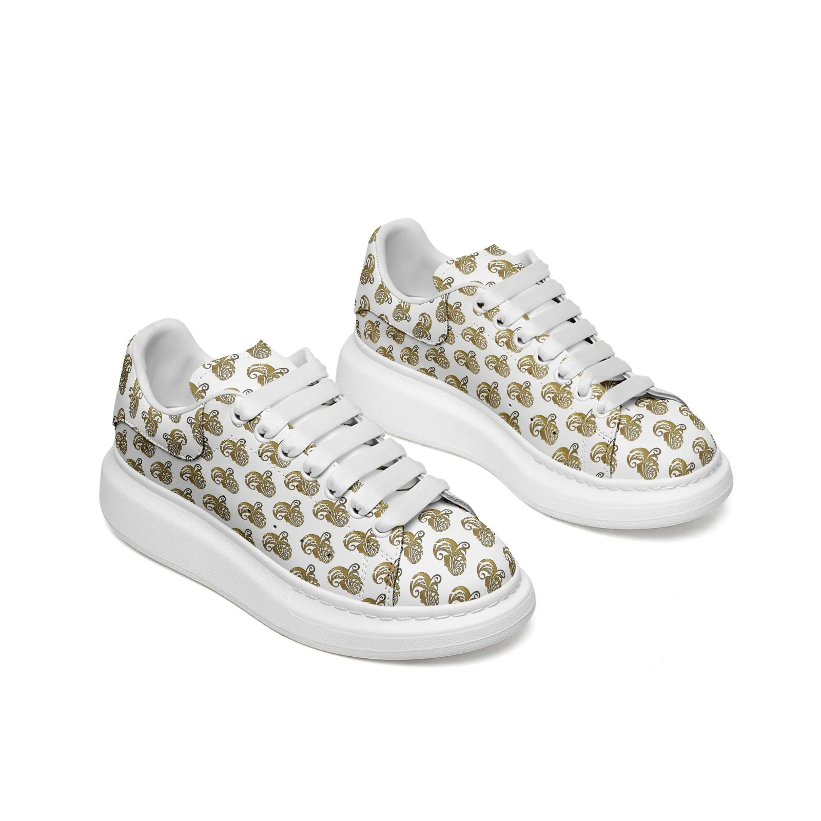 Unisex Non Slip Lace Up Leather Sneakers